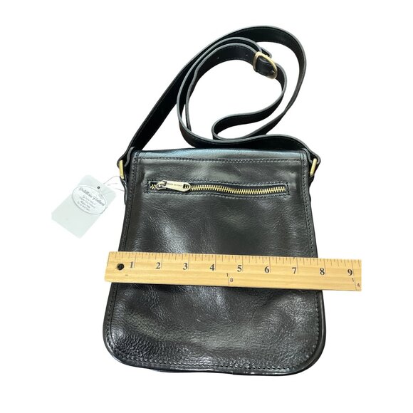 Pelletteria Fontana Italian Black Leather Crossbody Bag Adjustable-Strap NEW - Picture 11 of 11